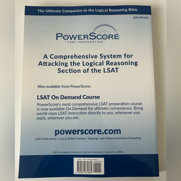 LSAT Logical Reasoning Bible Workbook (PowerScore / David M. Killoran) - Picture 2 of 2